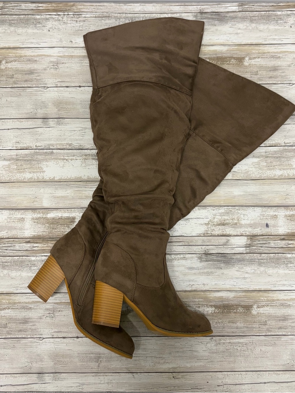 Journee Collection Kaison Wide Calf Over the Knee Boot - Taupe
